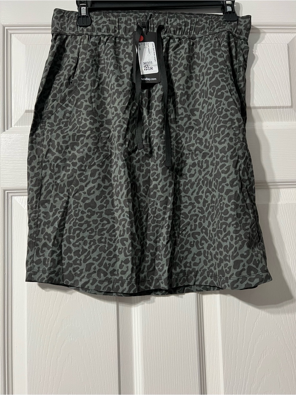 Casual Pull-On Leopard Print Skirt - Gray